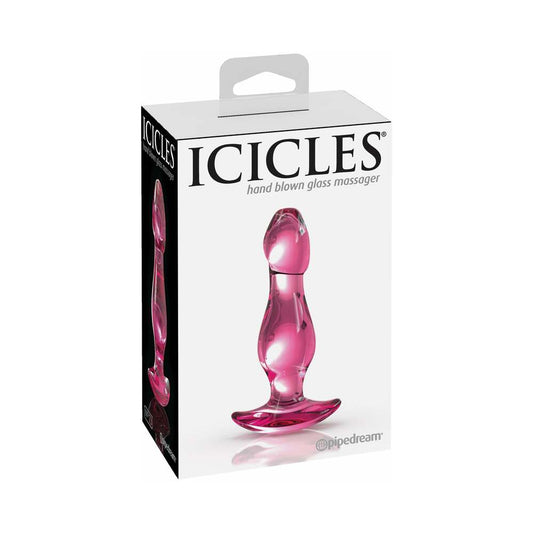 Pipedream Icicles No. 73 Glass Anal Plug Pink 