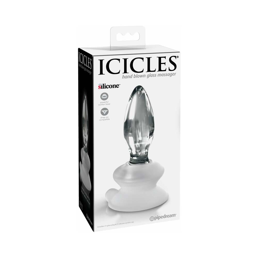Pipedream Icicles No. 91 Glass Anal Plug With Suction Cup Clear 