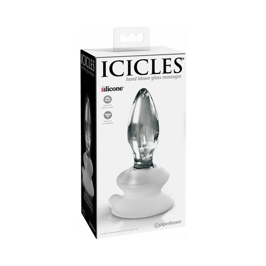 Pipedream Icicles No. 91 Glass Anal Plug With Suction Cup Clear 