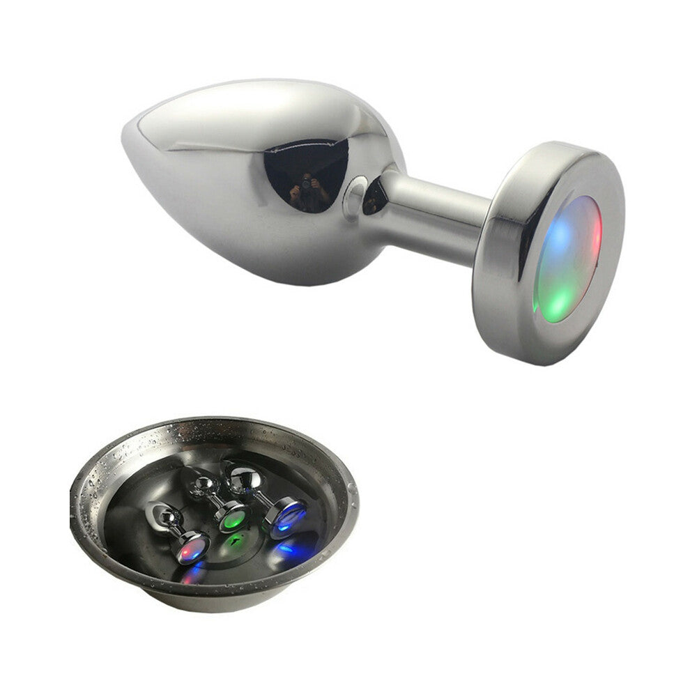 Ple'sur 3-Setting LED Light-Up Metal Anal Plug Small 2