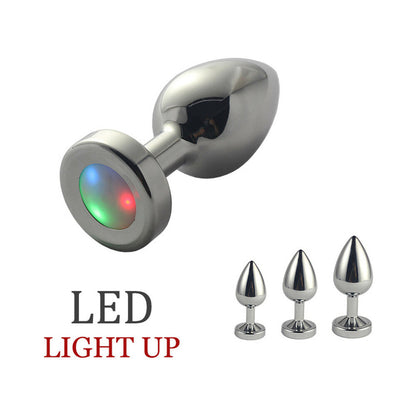 Ple'sur 3-Setting LED Light-Up Metal Anal Plug Small 4