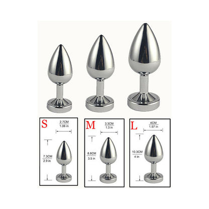 Ple'sur 3-Setting LED Light-Up Metal Anal Plug Small 6