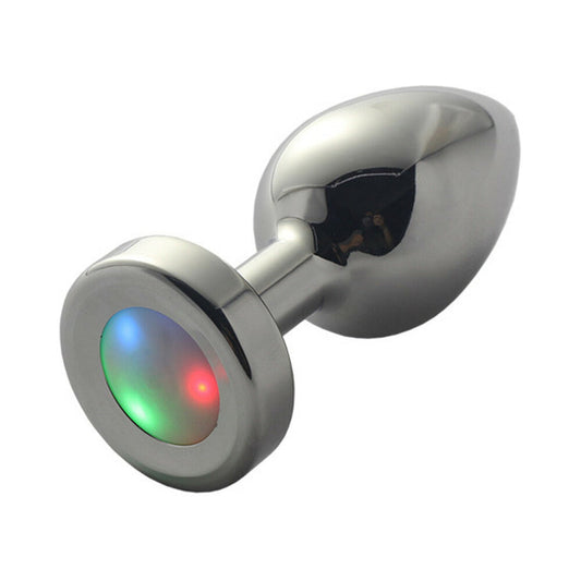 Ple'sur 3-Setting LED Light-Up Metal Anal Plug Small 