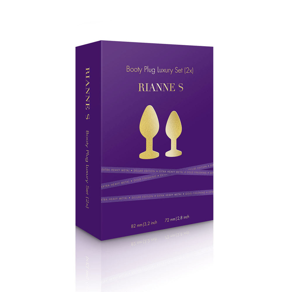 Rianne S 2-Piece Booty Plug Luxury Set Gold 3