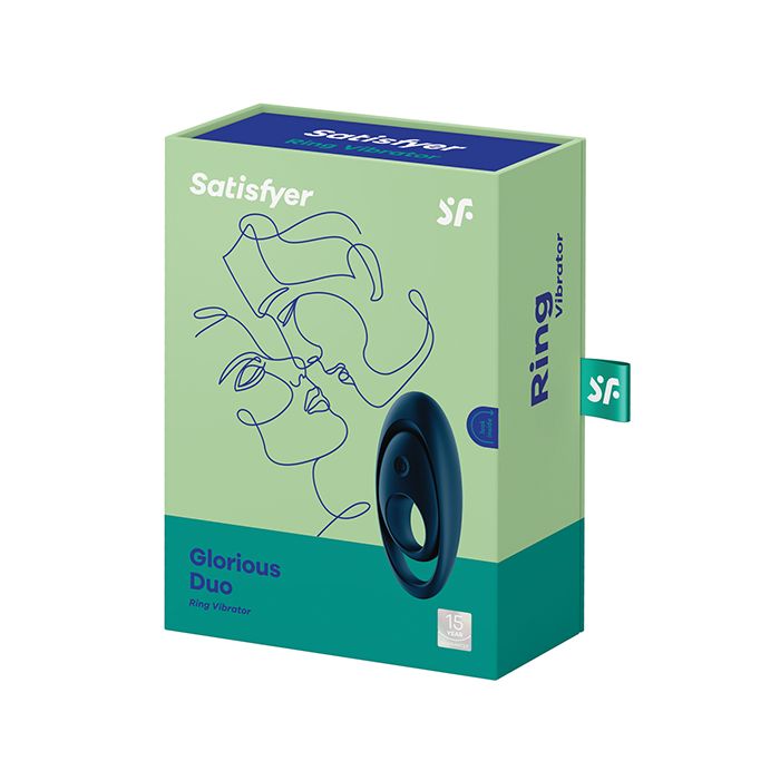 Satisfyer Glorious Duo Ring Vibrator - Dark Blue 4