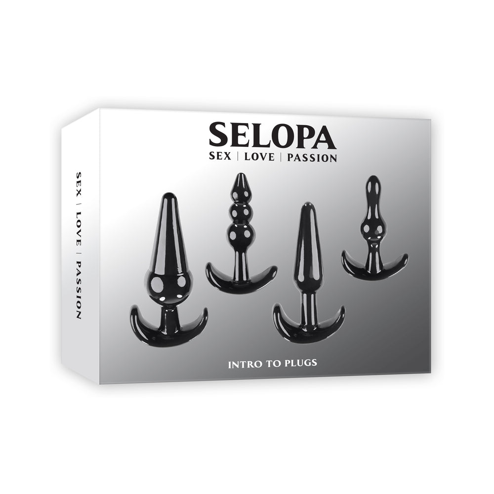 Selopa Intro To Plugs 4-Piece Anal Plug Set Black 
