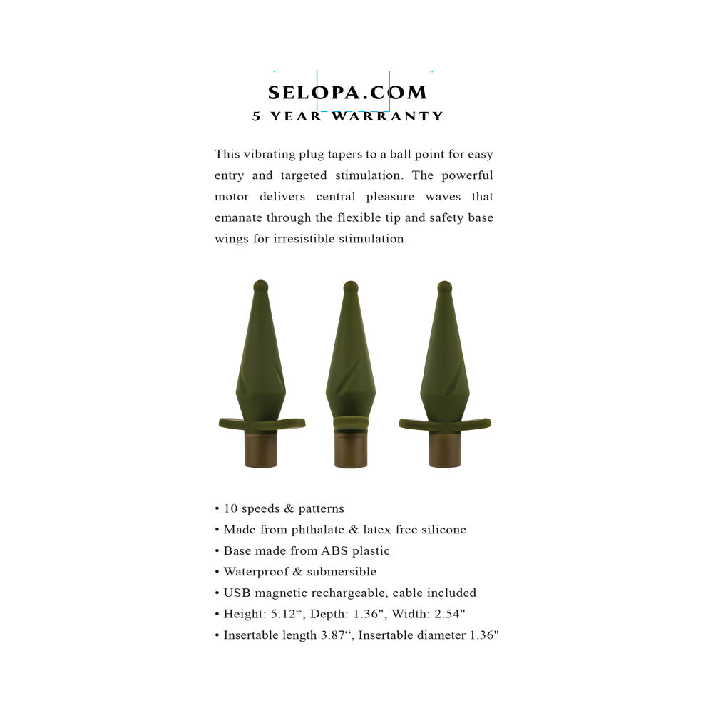 Selopa The Private Rechargeable Butt Plug Silicone Green 7