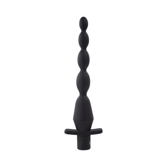 Selopa Vibrating Butt Beads Rechargeable Anal Silicone Black 1