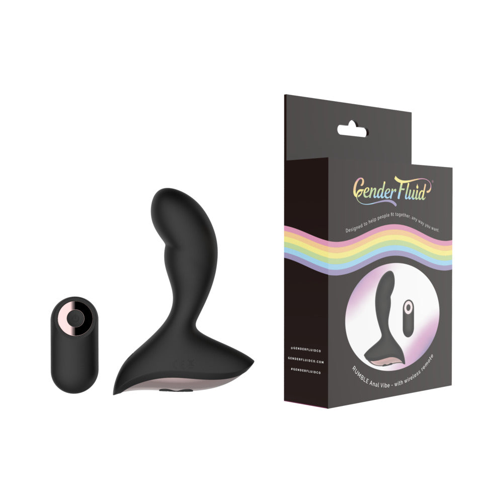 Shibari Gender Fluid Rumble Rechargeable Remote-Controlled Silicone Anal Vibrator Black11