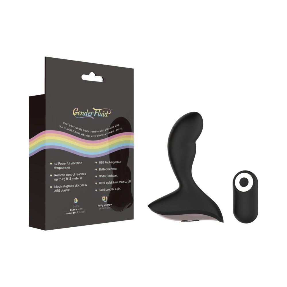 Shibari Gender Fluid Rumble Rechargeable Remote-Controlled Silicone Anal Vibrator Black12