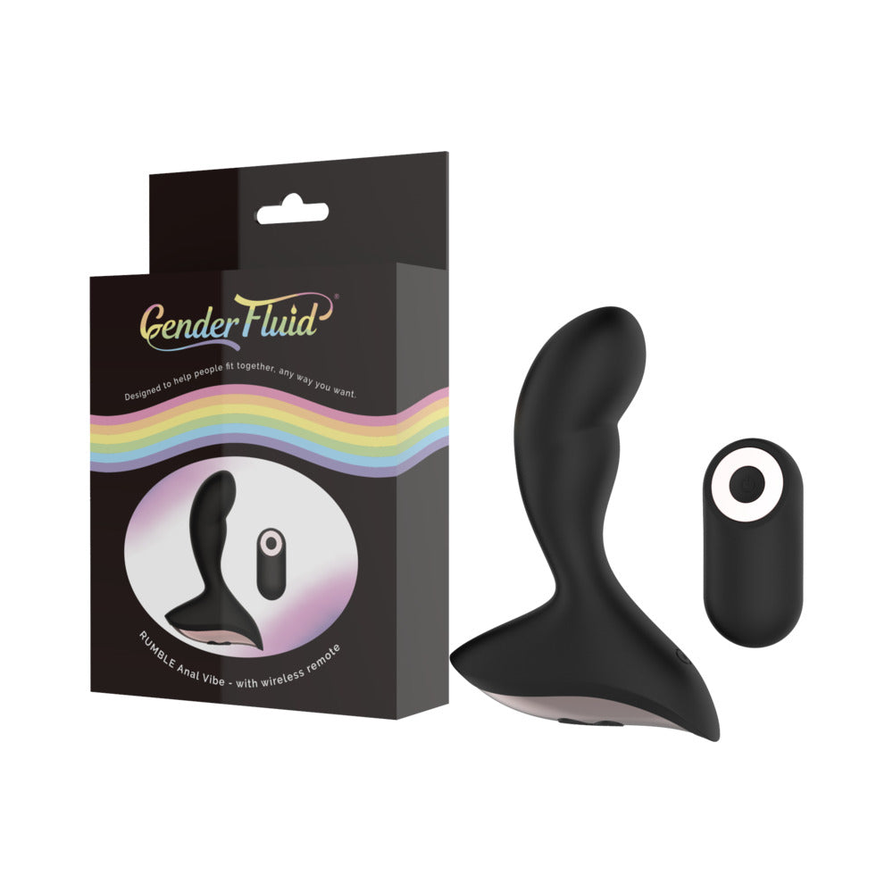 Shibari Gender Fluid Rumble Rechargeable Remote-Controlled Silicone Anal Vibrator Black9