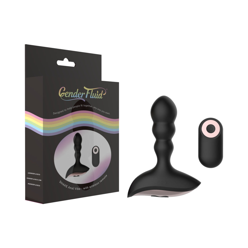 Shibari Gender Fluid Shake Rechargeable Remote-Controlled Silicone Anal Vibrator Black10