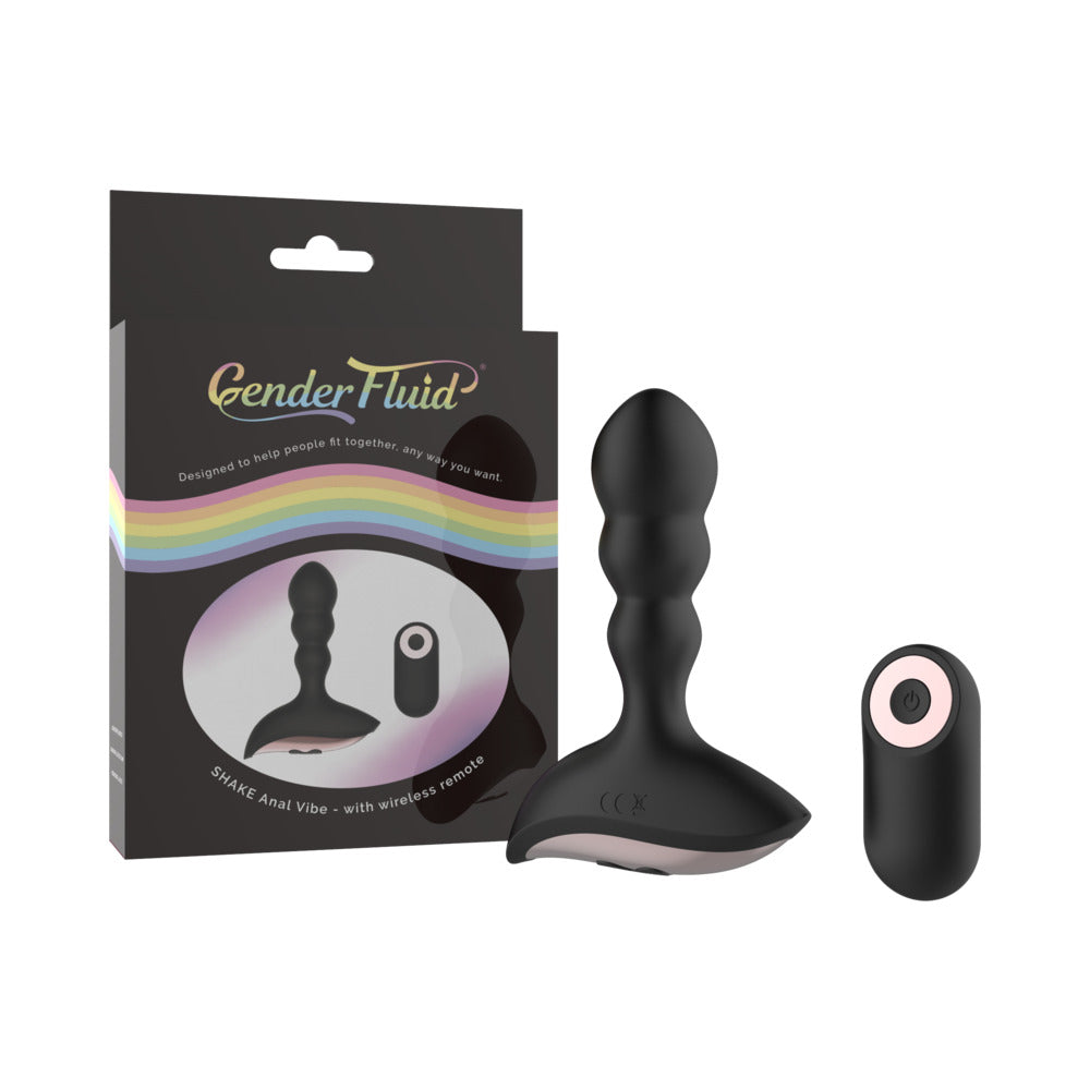 Shibari Gender Fluid Shake Rechargeable Remote-Controlled Silicone Anal Vibrator Black13