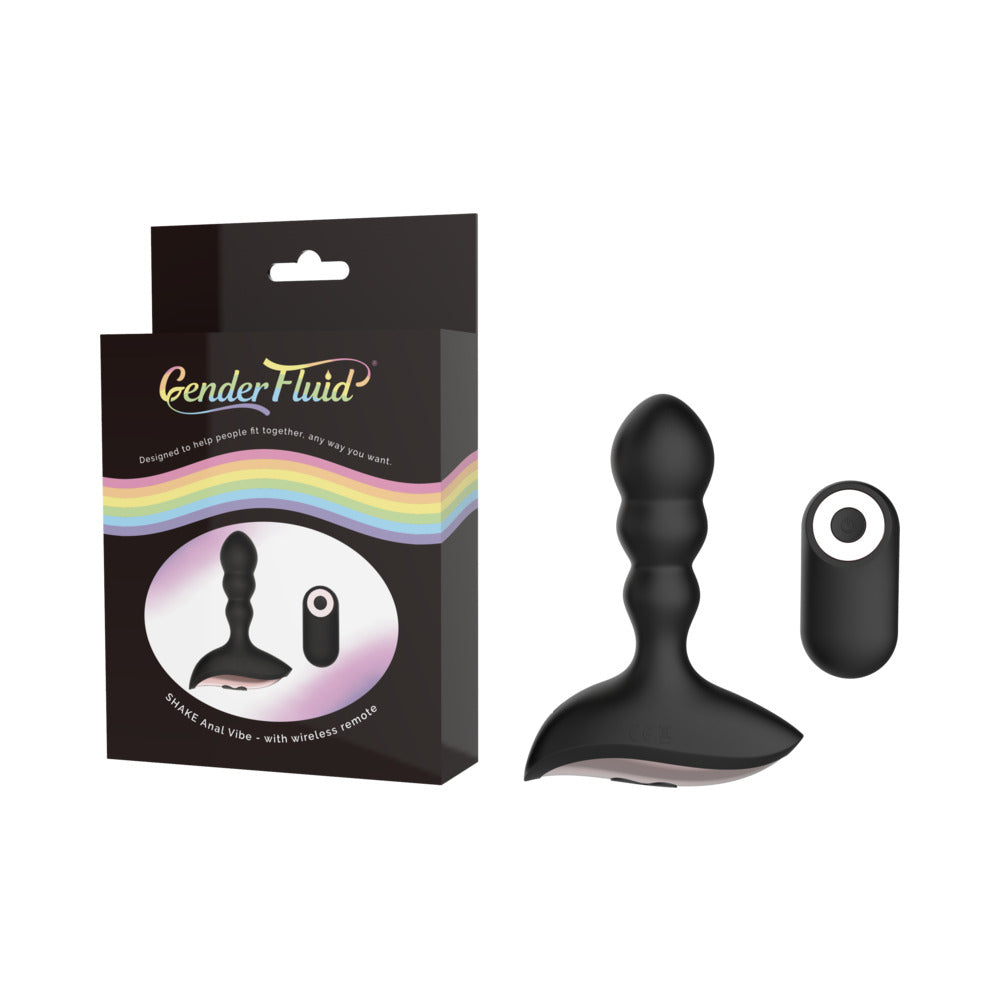 Shibari Gender Fluid Shake Rechargeable Remote-Controlled Silicone Anal Vibrator Black5