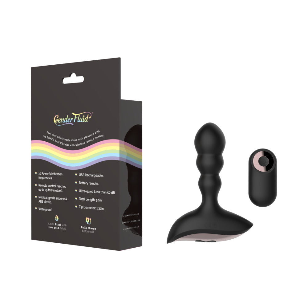 Shibari Gender Fluid Shake Rechargeable Remote-Controlled Silicone Anal Vibrator Black8