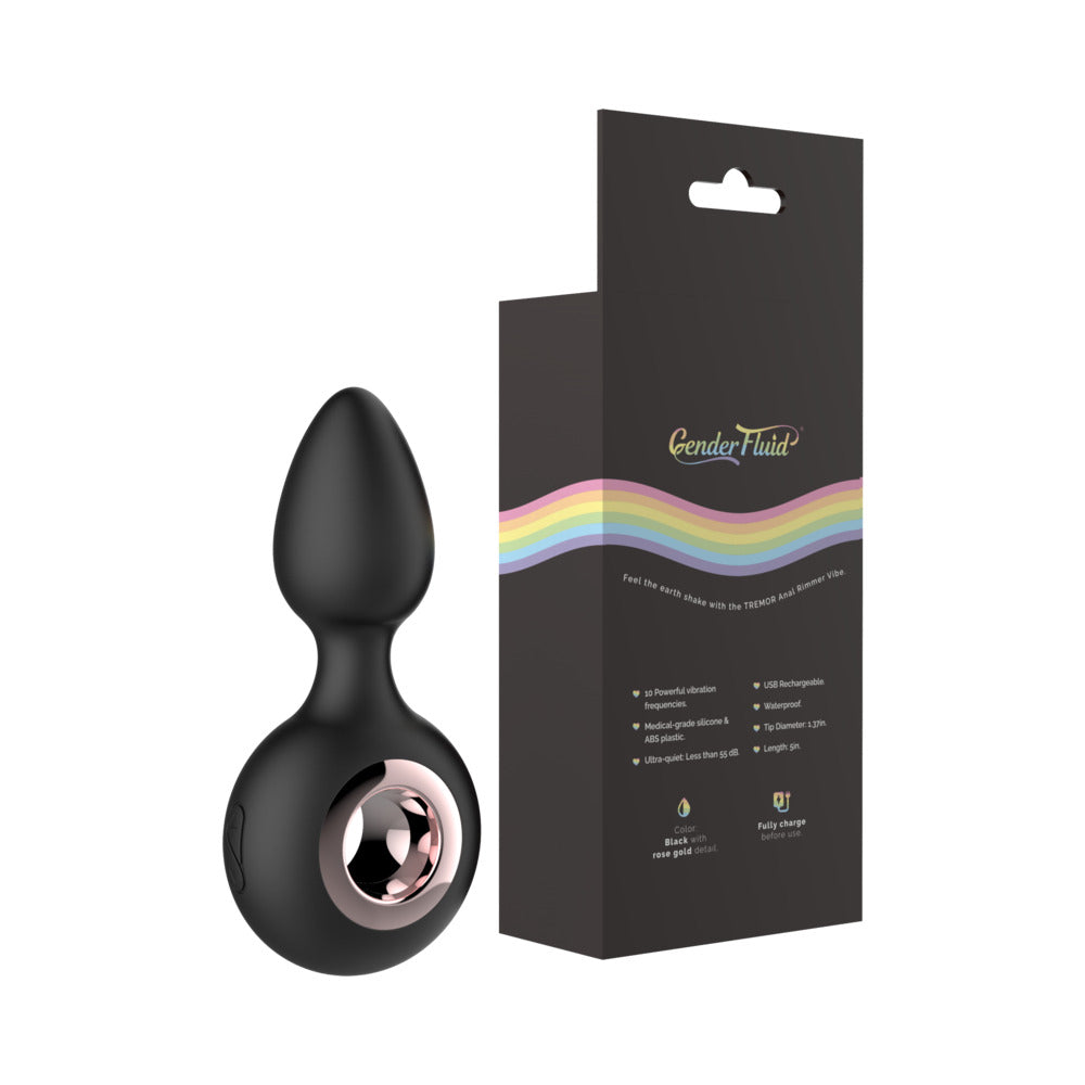 Shibari Gender Fluid Tremor Rechargeable Silicone Anal Rimmer Vibrating Plug Black11