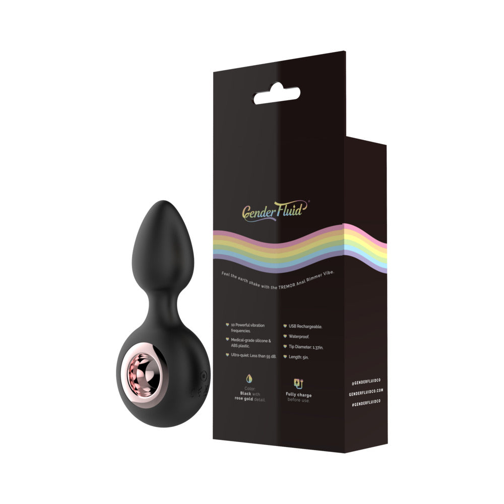 Shibari Gender Fluid Tremor Rechargeable Silicone Anal Rimmer Vibrating Plug Black12