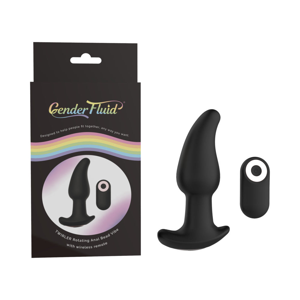 Shibari Gender Fluid Twirler Anal Vibe With Remote Silicone Black5
