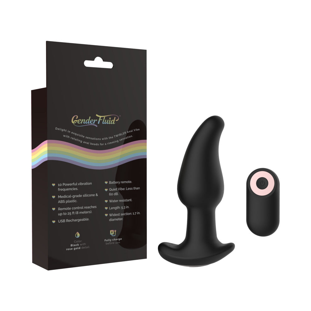 Shibari Gender Fluid Twirler Anal Vibe With Remote Silicone Black6