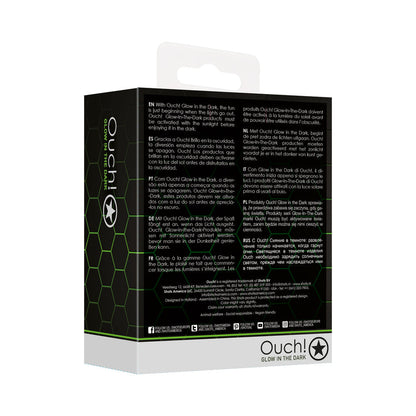 Shots Ouch! Glow in the Dark Glass Anal Plug Clear/Green 5