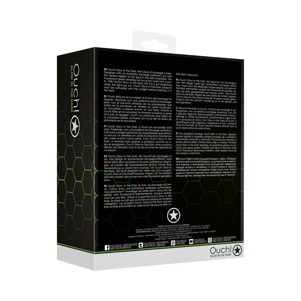 Shots Ouch! Glow in the Dark Prostate Kit 3-Piece Anal Plug Set Neon Green 4