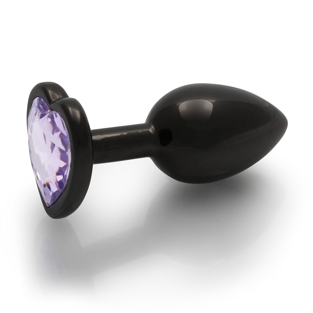 Shots Ouch! Heart Gem Butt Plug Gunmetal/Amethyst 3