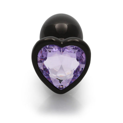 Shots Ouch! Heart Gem Butt Plug Gunmetal/Amethyst 5