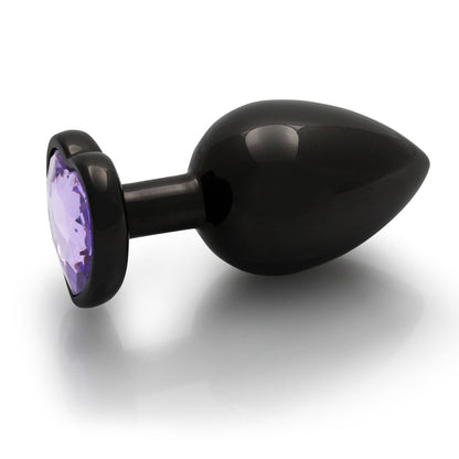 Shots Ouch! Heart Gem Butt Plug Large Gunmetal/Amethyst 2