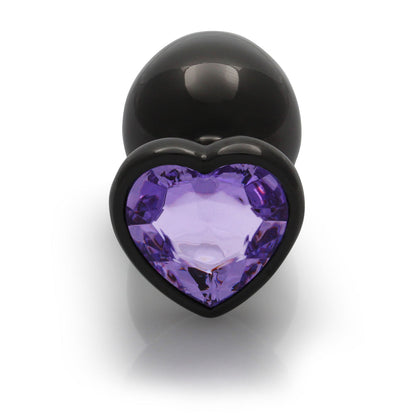 Shots Ouch! Heart Gem Butt Plug Large Gunmetal/Amethyst 4