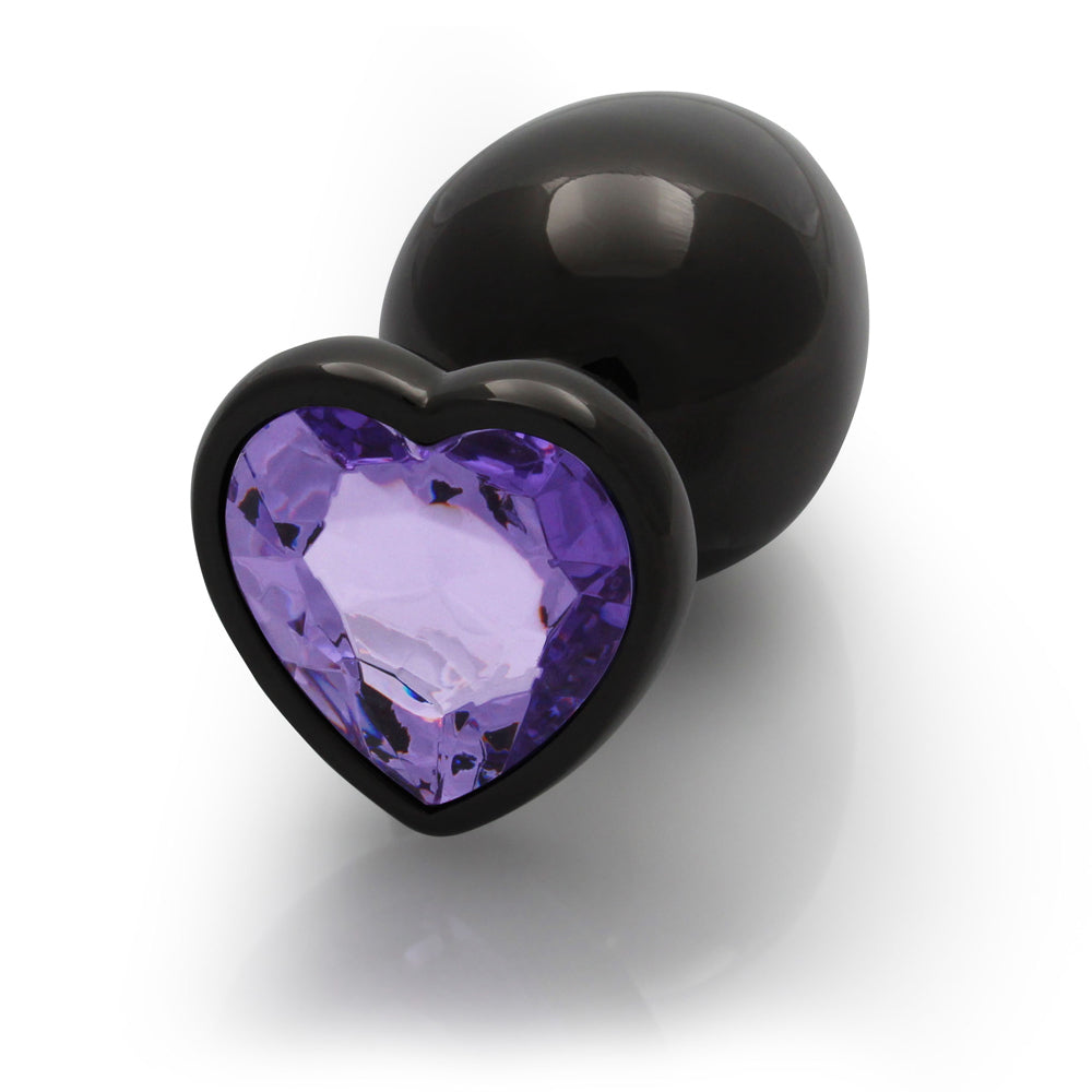 Shots Ouch! Heart Gem Butt Plug Large Gunmetal/Amethyst 5