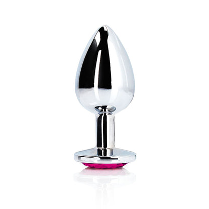 Shots Ouch! Heart Gem Butt Plug Small Silver/Rubellite Pink 1
