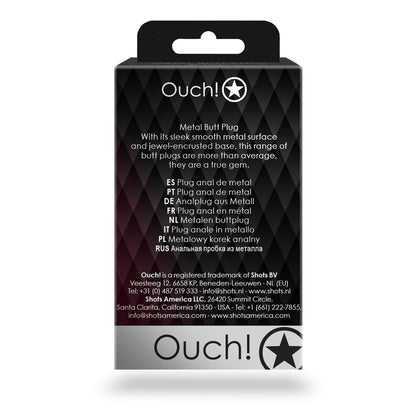 Shots Ouch! Heart Gem Butt Plug Small Silver/Rubellite Pink 8