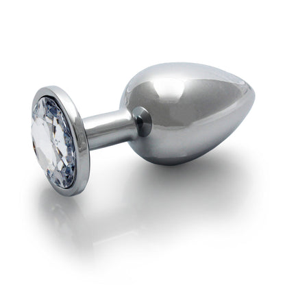 Shots Ouch! Round Gem Butt Plug Large Silver/Diamond 4