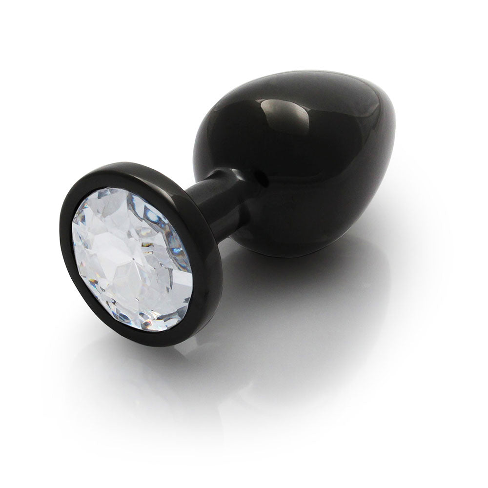 Shots Ouch! Round Gem Butt Plug Medium Gunmetal/Diamond 3