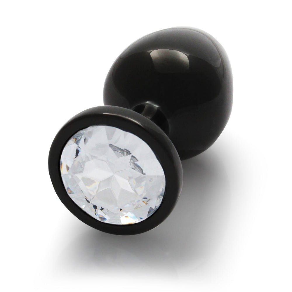 Shots Ouch! Round Gem Butt Plug Medium Gunmetal/Diamond 5