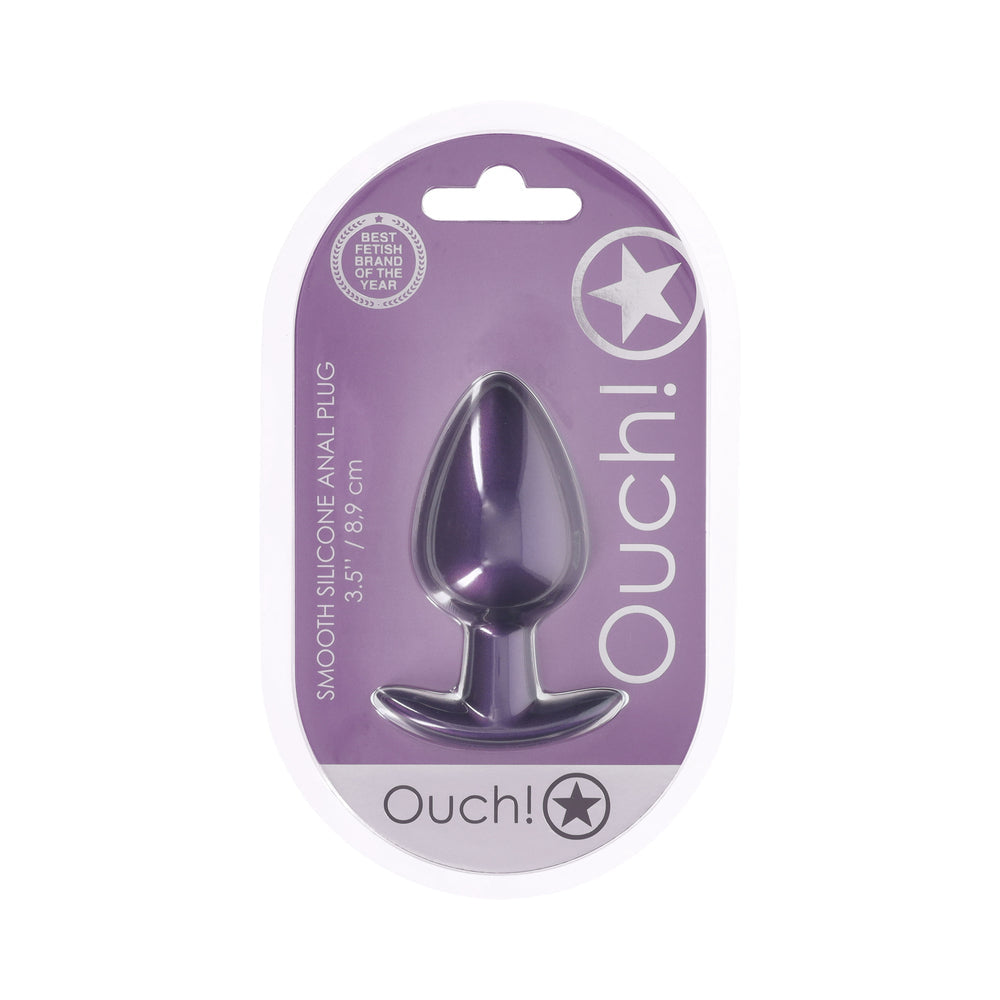 Shots Ouch! Smooth Silicone Anal Plug Large 3.5 in. 2