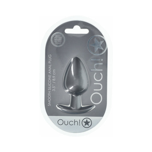 Shots Ouch! Smooth Silicone Anal Plug Large 3.5 in. 
