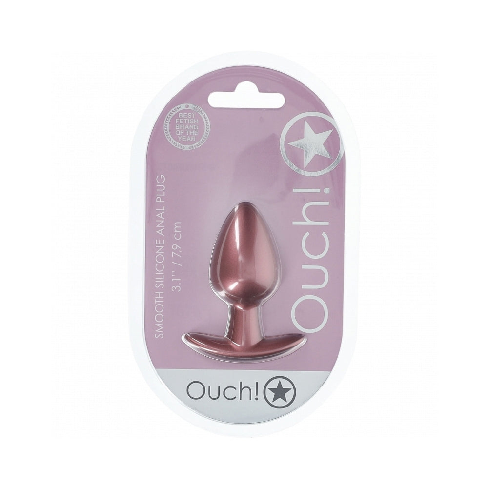 Shots Ouch! Smooth Silicone Anal Plug Medium 3.1 in. 2