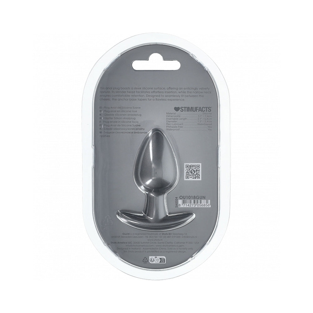 Shots Ouch! Smooth Silicone Anal Plug Medium 3.1 in. 3