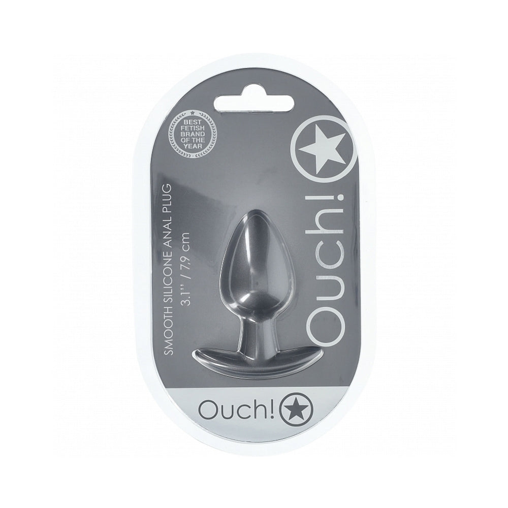 Shots Ouch! Smooth Silicone Anal Plug Medium 3.1 in. 