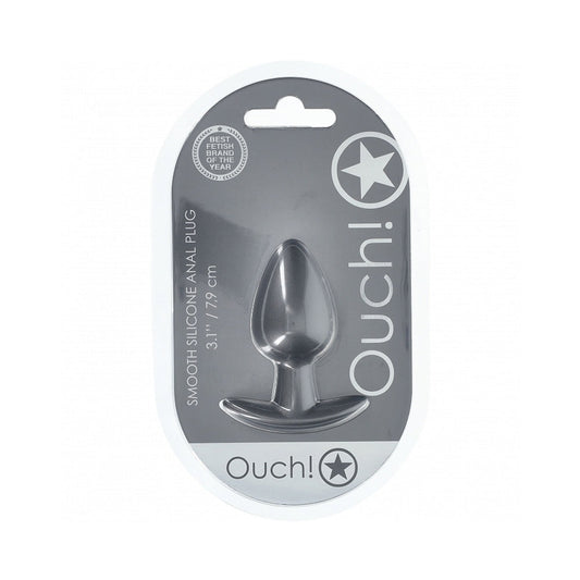 Shots Ouch! Smooth Silicone Anal Plug Medium 3.1 in. 