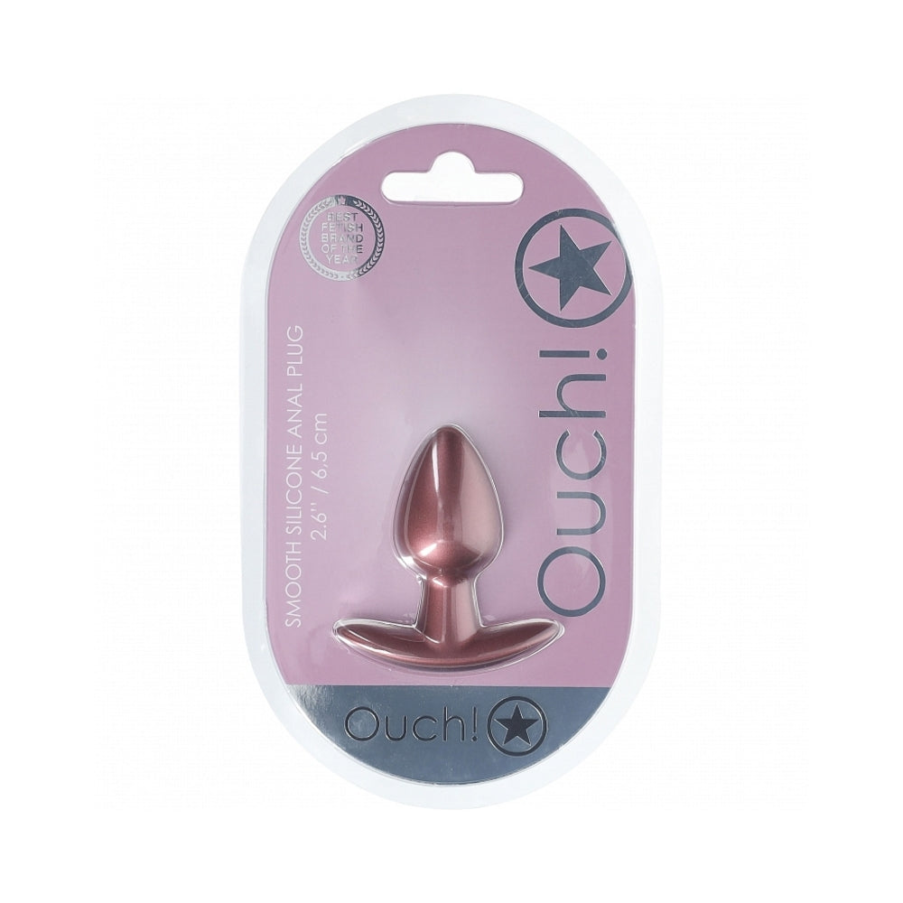 Shots Ouch! Smooth Silicone Anal Plug Small 2.6 in. 2