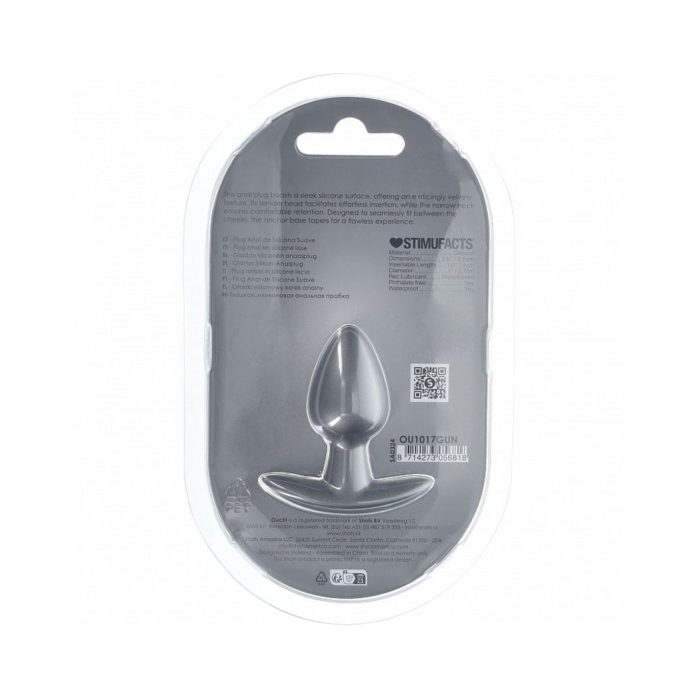 Shots Ouch! Smooth Silicone Anal Plug Small 2.6 in. 3