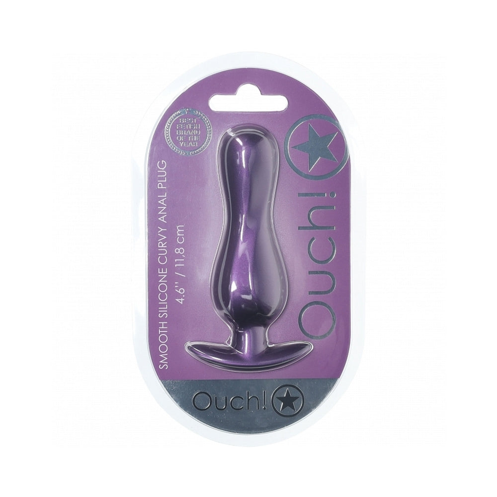 Shots Ouch! Smooth Silicone Curvy Anal Plug 4.6 in. 2