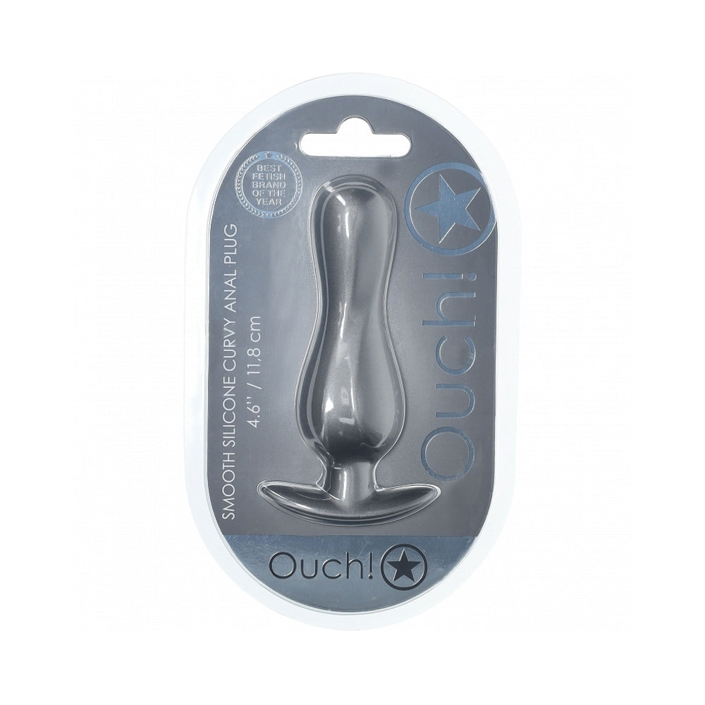 Shots Ouch! Smooth Silicone Curvy Anal Plug 4.6 in. 