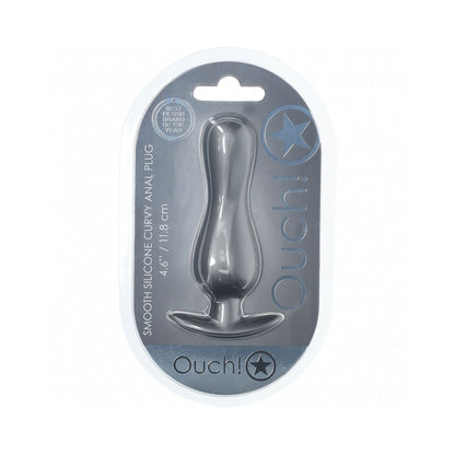 Shots Ouch! Smooth Silicone Curvy Anal Plug 4.6 in. 