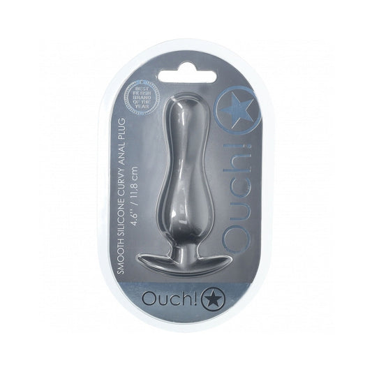Shots Ouch! Smooth Silicone Curvy Anal Plug 4.6 in. 