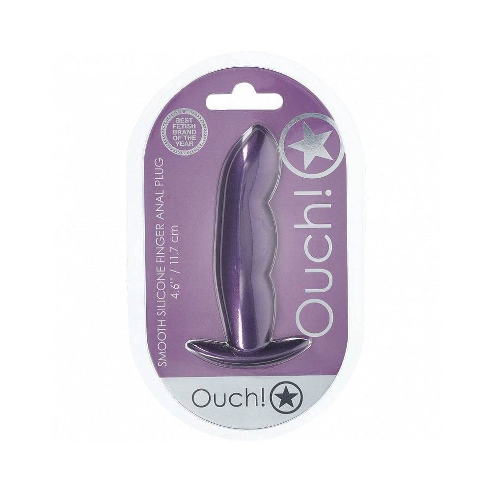 Shots Ouch! Smooth Silicone Finger Anal Plug 4.6 in. 2