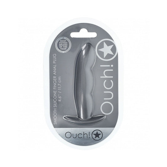 Shots Ouch! Smooth Silicone Finger Anal Plug 4.6 in. 