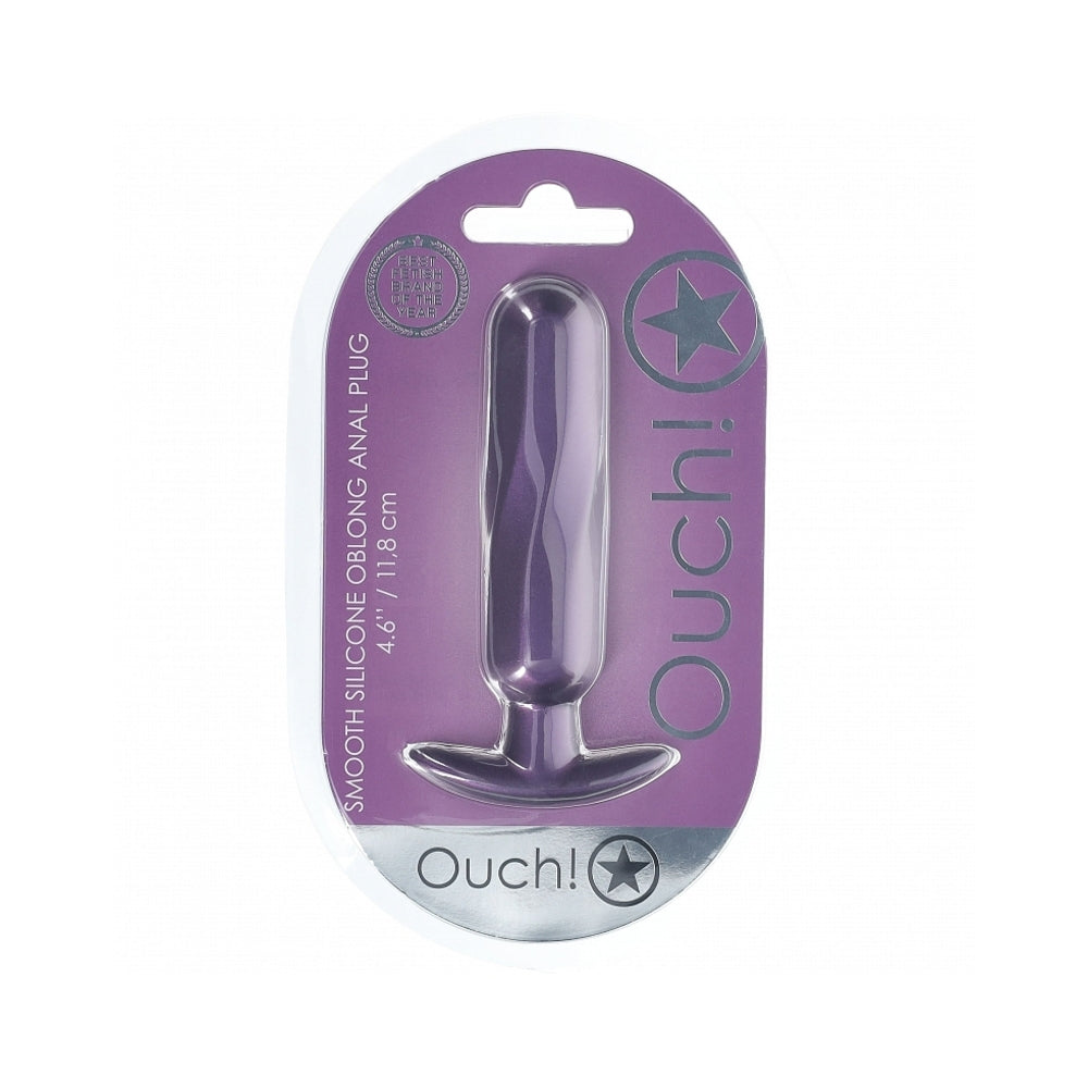 Shots Ouch! Smooth Silicone Oblong Anal Plug 4.6 in. 2